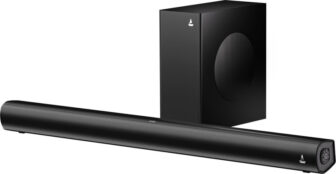 boAt Aavante 1550 Plus w/ Exquisite Design, Master Remote Control 160 W Bluetooth Soundbar(Premium Black, Pebble Black, 2.1 Channel)
