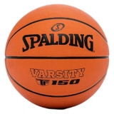 Spalding Varsity-TF-150 FIBA Approved Rubber Moulded Indoor/Outdoor Basketball with Butyl Bladder, Orange, Size: 7 (Suitable for Practice/Match/Training) + Free Air Needle
