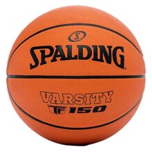 Spalding Varsity-TF-150 FIBA Approved Rubber Moulded Indoor/Outdoor Basketball with Butyl Bladder, Orange, Size: 7 (Suitable for Practice/Match/Training) + Free Air Needle