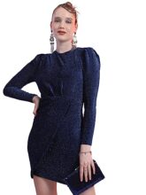 KETCH Womens Fashion Wear Party FIT Dress (KHJ6000433_Blue/Black_S)