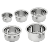 Kuber Industries Set Of 5 Stainless Steel Tope Set (800Ml, 1L, 1.4L, 1.9L And 2.4L) I Gas Stove And Induction Compatible I Triply Tope I Heavy Duty Gauge