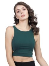 Tokyo TALKIES Women Regular Fit Boat NECKSleeveless Tops TTTP004240 Green XL
