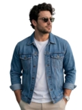 Urbano Plus Men’s Light Blue Regular Fit Washed Full Sleeve Denim Jacket (plusjaktp-denim-lblue-3xl)