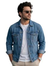 Urbano Plus Men’s Light Blue Regular Fit Washed Full Sleeve Denim Jacket (plusjaktp-denim-lblue-3xl)