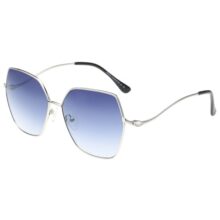 French Connection|Silver Full Frame Butterfly Sunglasses|100% UV Protected (Uv 400) Grey Gradient Faded Lens|Women’s|Large|FC 7614 C2 Silver 57 S