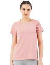 PUMP’D Athleisure Women’s T-Shirt for Gym -Lightweight, Anti-Odor, UV Protect, Dry Tech, Ultra Soft Seams (Hearty Pink, XL)
