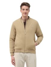 U.S. POLO ASSN. Mens Light Padded Bomber Jacket Full Sleeve Jackets (USJCKS053_Khaki_XXL)