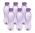 Milton Oscar, Pack Of 6 Water Bottles, 1 Litre Each, Reusable Plastic Fridge Bottle Set, Bpa Free And Leak Proof Bottles For Travel, Work, Purple