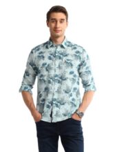 U.S. Polo ASSN. Mens Printed Full Sleeve Shirts (UDSHTO1266_Navy_M)
