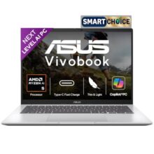 ASUS Vivobook 14,Smartchoice,AMD Ryzen AI 5 330,16GB RAM,512GB SSD, FHD+ 14″, Win11,Office24,M365 Basic (1Yr)*, Cool Silver,1.46Kg,M1407KA-LY131WS, AMD Radeon iGPU, 50 Tops,Next-Gen AI Laptop,Copilot+