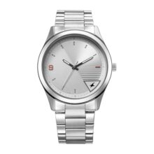 Fastrack Stunners Quartz Analog Silver Dial Silver Metal Strap Watch for Guys – 3317SM01
