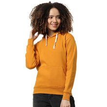 PINACOLADA Women’s Yellow Hoodie, Premium Cotton Blend, Regular Fit, Full Sleeve, Drawstring Hood & Kangaroo Pocket, Winter Wear