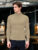 VIOUR Solid Turtle Neck Casual Men Brown Sweater
