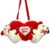 Dikang Hanging Couple Teddy Bear With Heart For Valentine’S Day Gift | Valentine Gift For Boyfriend/Girlfriend/Husband/Wife – 20Cm (Off-White & Red)