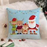 Stitchnest Merry Christmas Printed Poly Cotton Cushion Cover Pack Of 1 (12X12 Inches)