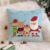 Stitchnest Merry Christmas Printed Poly Cotton Cushion Cover Pack Of 1 (12X12 Inches)