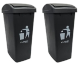 Cello Plastic Garbage Swing-Lid Dustbin 48 Ltr, Black//Black (Combo)