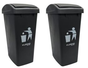 Cello Plastic Garbage Swing-Lid Dustbin 48 Ltr, Black//Black (Combo)