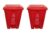 Cello Strong Plastic Step-On Pedal Garbage Dustbin 60 Ltr Red/Red Combo