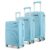 Provogue Spectrum Hard-Sided PP Trolley Bag Set of 3 | Expandable Space with 8 Wheels Trolley Bags for Travel |Lightweight with Combination Lock|5 Year Warranty (Frost Fade Blue)