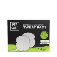 PEESAFE Disposable Underarm Sweat Pads (Pack of 14) – Straight | Prevents Stains, Absorbs Sweat & Unpleasant Odour