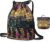 TWIMAL Foldable Drawstring Backpack with Front Zipper and Side Pockets
