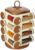 Amazon Solimo Plastic Revolving Spice Rack Set of 16 Pieces | Standard Size | Pull Out Shelf | Tabletop | Light Brown (SOKT66)