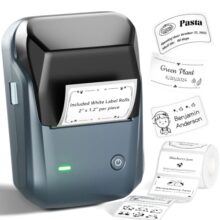 NIIMBOT B1 Label Maker for Small Business/Office/Home, 2 Inch (Dark Blue) | Bluetooth Thermal Label Printer, Inkless, 203DPI, Ideal for MRP/Barcode/Retail, with 1 Roll White Label, Support Mobile&PC
