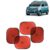 KINGSWAY Car Window Curtain Sticky Sun Shades Compatible with Maruti Suzuki Wagon R, (Year 2003-2010), Universal Fit Sunshades for Side Window, Rear Window, Red Color, 4 Pieces