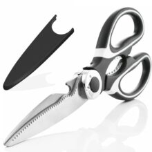 Mixosamulti Purpose Made In Japan Kitchen Scissors, Food Scissors,Premium Stainless Steel Solid Kitchen Shears For Meat, Seafood, Chicken, Vegetables, Herbs, Bbq, Bottle Opener (Black)