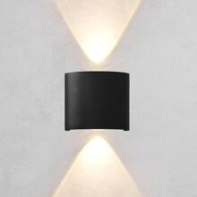OJIT LIGHT DECORATION Modern Black Two Watts LED 3000K Warm Light Outdoor Waterproof Wall Lamp