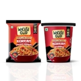 WickedGud Fiery 2X Spicy Korean Noodles, Instant Pack and Cup Combo, Whole Wheat, No Maida, No Palm Oil, Vegetarian, 67g & 69g