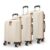 Safari Thorium Royale 8 Wheels Set of 3 Trolley Bags Hard Case Polycarbonate Luggage, TSA Lock, Wet Pouch Organized Interior, Suitcase for Travel, Trolley Bags for International Travel, Vanilla Tan