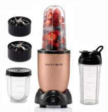 NutriPro Juicer Mixer Grinder – Smoothie Maker – 500 Watts (3 Jars & 2 Blades, Gold) – 1 Year Warranty