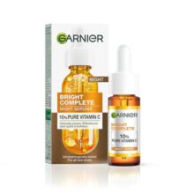 Garnier Bright Complete Vitamin C Night Serum With 10% Pure Vitamin C, 15ml | 10% Pure Vitamin C, 0.45% Salicylic Acid: Reduces Dark Spots & Combats Oxidative Stress | Suitable for All Skin Types