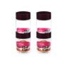 CELLO Modustack Pet Storage Jar For Kitchen Set of 4 Pcs, 750 ml Grey | Freezer & Fridge Safe, See Through Airtight Stackable Pet Kitchen Storage Box Container Set For Beans, Whole Grains, Spices