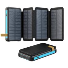 LRSA Solar Power Bank, 20000mAh, Foldable Multiple Solar Panels, Portable Charger for Outdoor Use