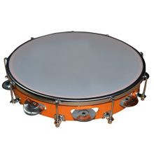 Sai Musical Khanjari Tambourine Hand Percussion Musical Instrument (Orange)