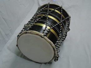 Baby Mini Dholak 9 Inch For Kids Or Decoration Black Color