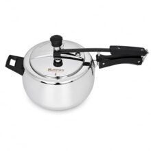 Mumma’s LIFE Cooker 3 ltr | Heavy-Duty Silver Pressure Cooker with Inner Lid | Cool-Touch Handles | ISI Certified Lock System | Induction & Gas Stove Compatible