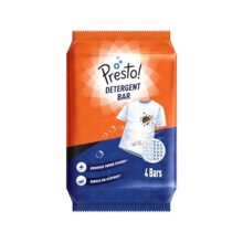 Amazon Brand – Presto! Detergent Bar | 250g | 4 Count | 4 Bars Each X Pack of 1 | Tough On Stains | Gentle On Fabrics | Colour-Safe | Refreshing Fragrance | Gentle on Hands