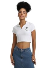 FOREVER 21 Women’s Regular Fit Shirt (FWS24CKDF016801_White