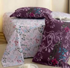 Bsb Home 180 Tc Pure Cotton Double Bedsheet With 2 Contrast Pillow Covers, Soft Breathable Skin-Friendly Printed Bedding Set, Durable All Season Bed Linen – 90 X 100 Inches (Mulled Wine)