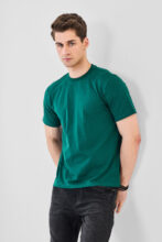 Snitch Solid Men Crew Neck Dark Green T-Shirt