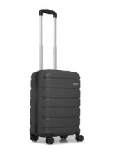 TEAKWOOD LEATHERS Unisex 8 Wheels Trolley Bag, Hard Cabin with Zipper Closure, Adjustable Push Button & Cross Side Strap, Lock System 360 Degree (55 CM, Dark Grey)