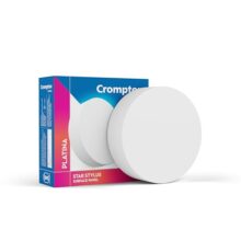 Crompton Platina Star Stylus Surface Panel 6W Round Cool Day Light | Pack of 1 | No False Ceiling Required, Outer Dimension: 90 mm | Surface Mount | for Hall, Bedroom, Kitchen, Office, Store