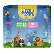 Little Smile Baby Diapers Pant Style | Size – XL – 50 (Pack of 1) | Odorless and Antibacterial Layer with Urine Indicator (50 Pieces)