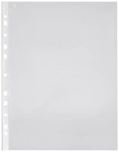 Amazon Brand – Solimo Transparent Document Sleeves, Leaf Sheet Clear Certificates/Waterproof Sheet Protectors 11 Holes Punched Ring Files (A4 Size) (150 Micron, A4)