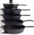 Craft Mshopr Heavy-Duty 5-Tier Pan & Pot Organizer – Large Kitchen Shelf For Cast Iron Skillets, Dutch Ovens & Griddles, No Assembly Required, Black (10.5×7.5×12 In)