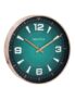 Nautica Modern Wall Clock For Hall With Quartz Silent Sweep Technology | 1Pc – 12 Inch(Abs) | Wall Clock For Bed Room, Home, Office, Kitchen & Living Room | Glossy Rim- Teal/Rose Gold